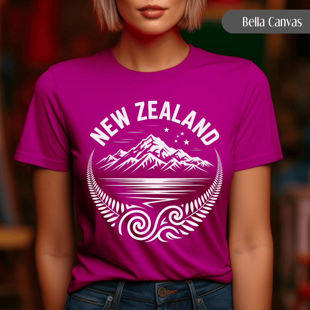 New Zealand Shirt - Maori Aotearoa Tee with Silver Fern