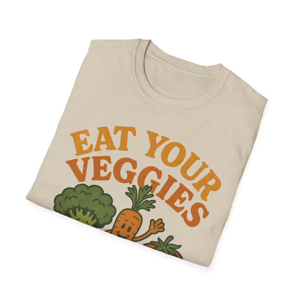 Retro Eat Your Veggies T-Shirt - Vintage Retro Vegan Vegetarian Tee