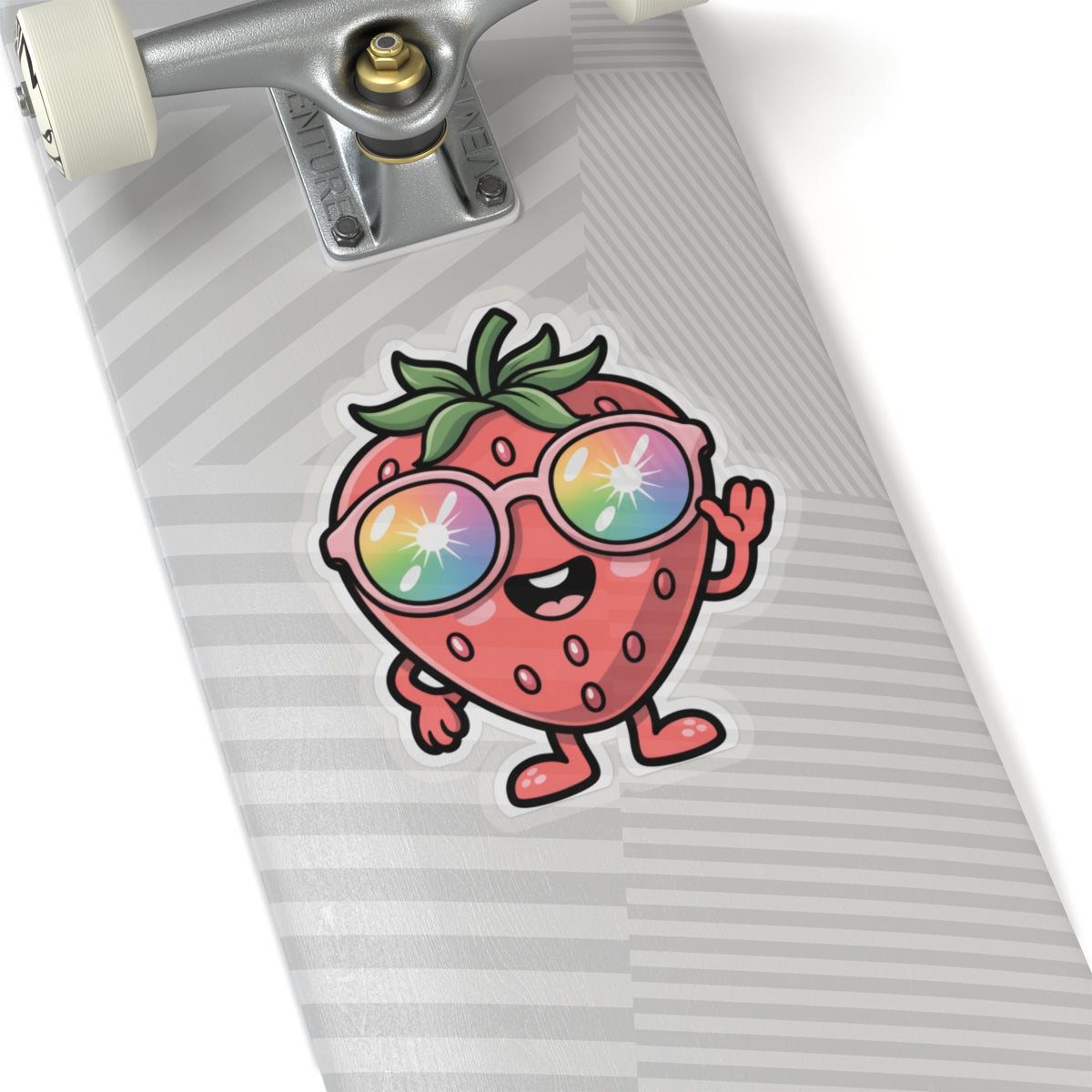 Kawaii Strawberry Rainbow Sunglasses Sticker - Cute Aesthetic Fruit Vinyl Decal