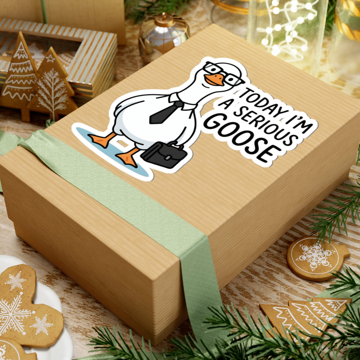 Today I'm a Serious Goose Sticker - Funny Business Bird in Suit Briefcase Vinyl Decal 3" 4" 6" Inch