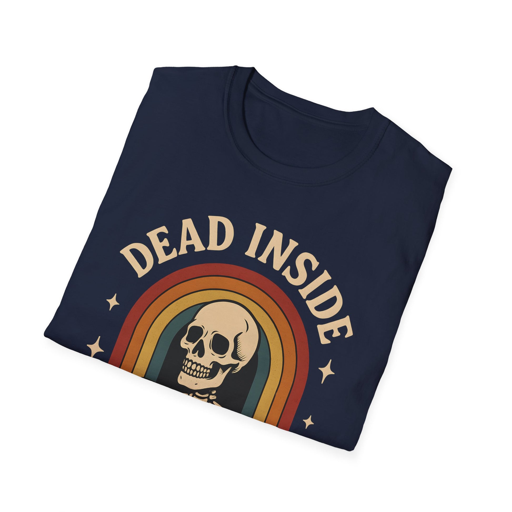 Dead Inside Skeleton T-Shirt - Funny Sarcastic Gym Tee Vintage Retro Workout