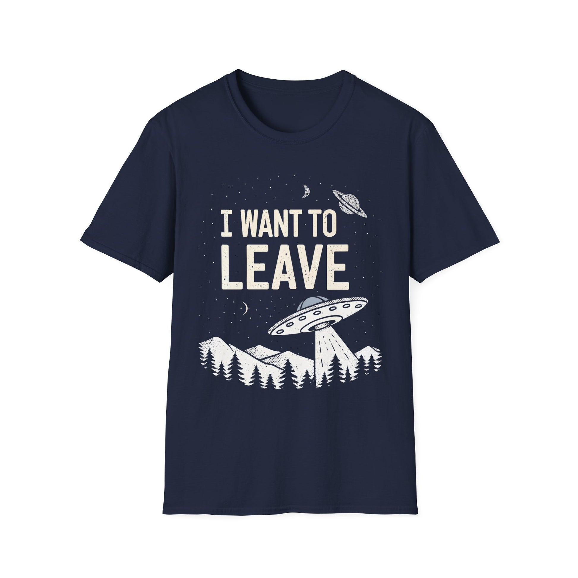I Want To Leave UFO Alien T-Shirt | Extraterrestrial Retro Graphic Tee