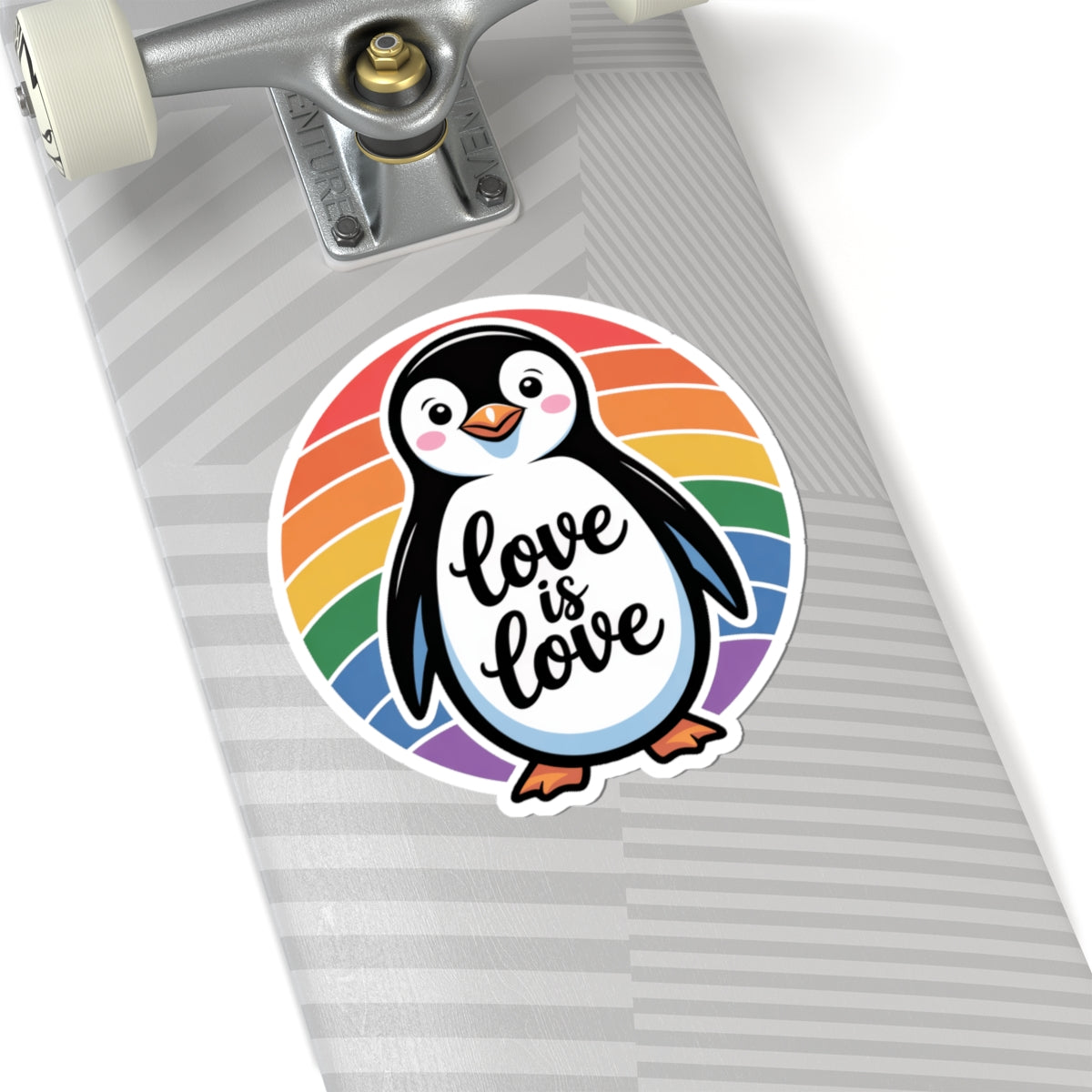 LGBTQ+ Pride Penguin Rainbow Love Is Love Sticker – Cute Colorful Penguin