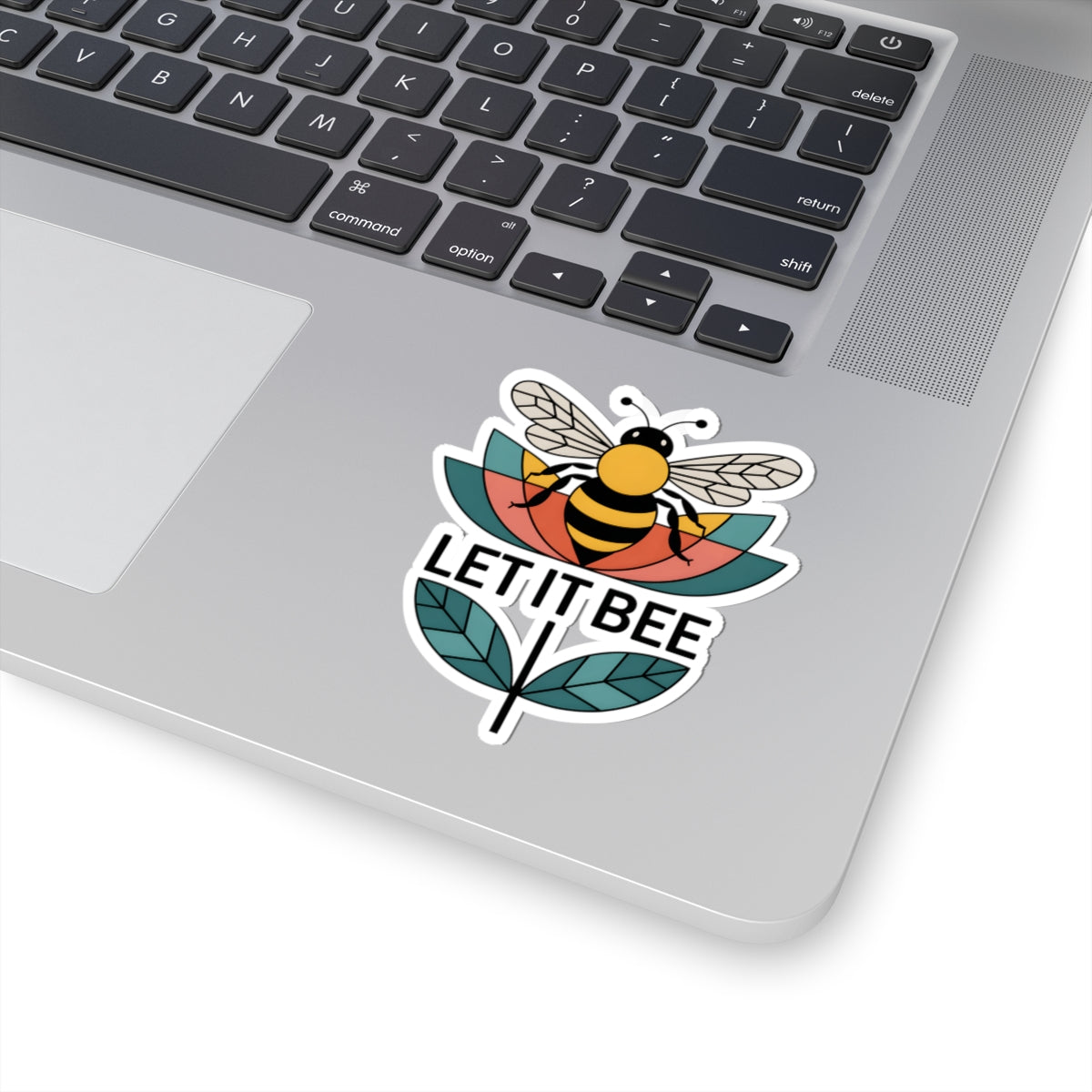 Let It Bee Geometric Bumblebee Sticker -  Retro Floral Honeybee Vinyl Decal 3" 4" 6" Inch