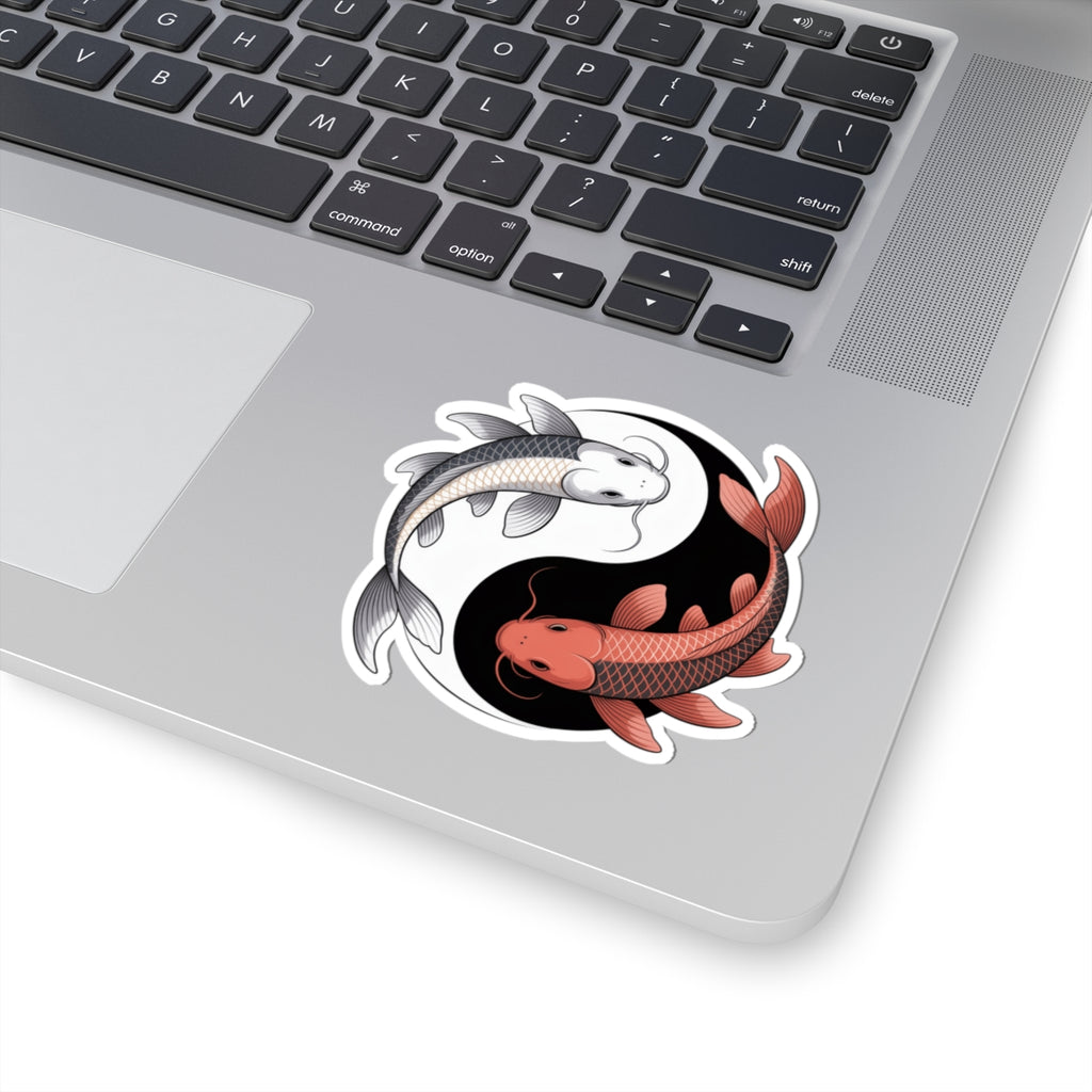 Koi Fish Yin Yang Feng Shui Zen Sticker - Japanese Inspired Balance And Harmony Decal