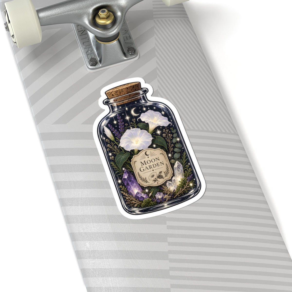 Celestial Moon Garden Sticker - Witchy Botanical Potion Bottle Vinyl Decal 3" 4" 6" Inch