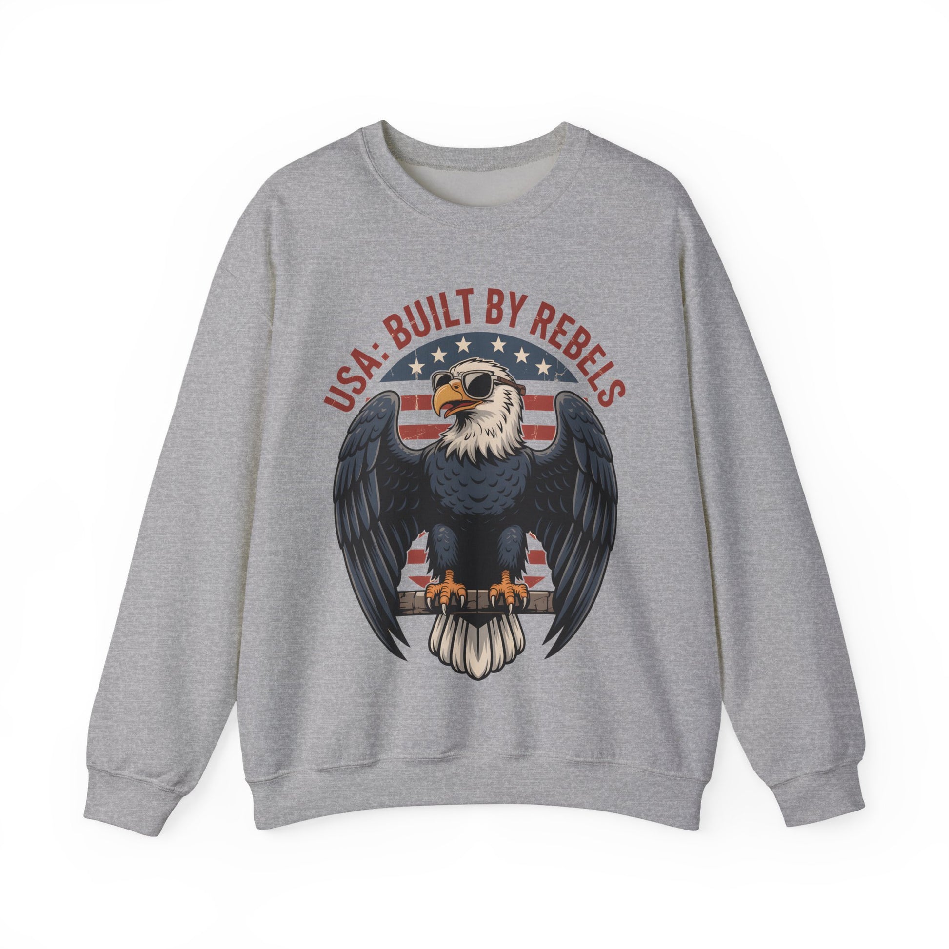 Patriotic 4th of July Sweatshirt USA Eagle Pullover Liberty 1776 Gildan 18000