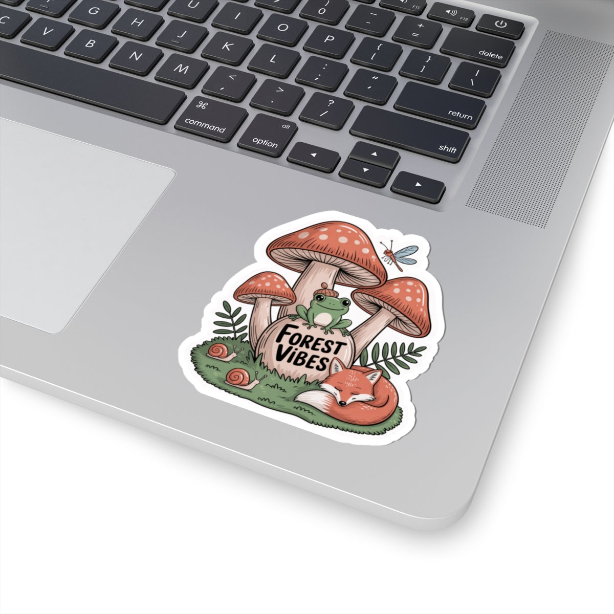 Forest Vibes Sticker Cute Frog Fox Mushrooms Snail Ladybug Woodland Creatures