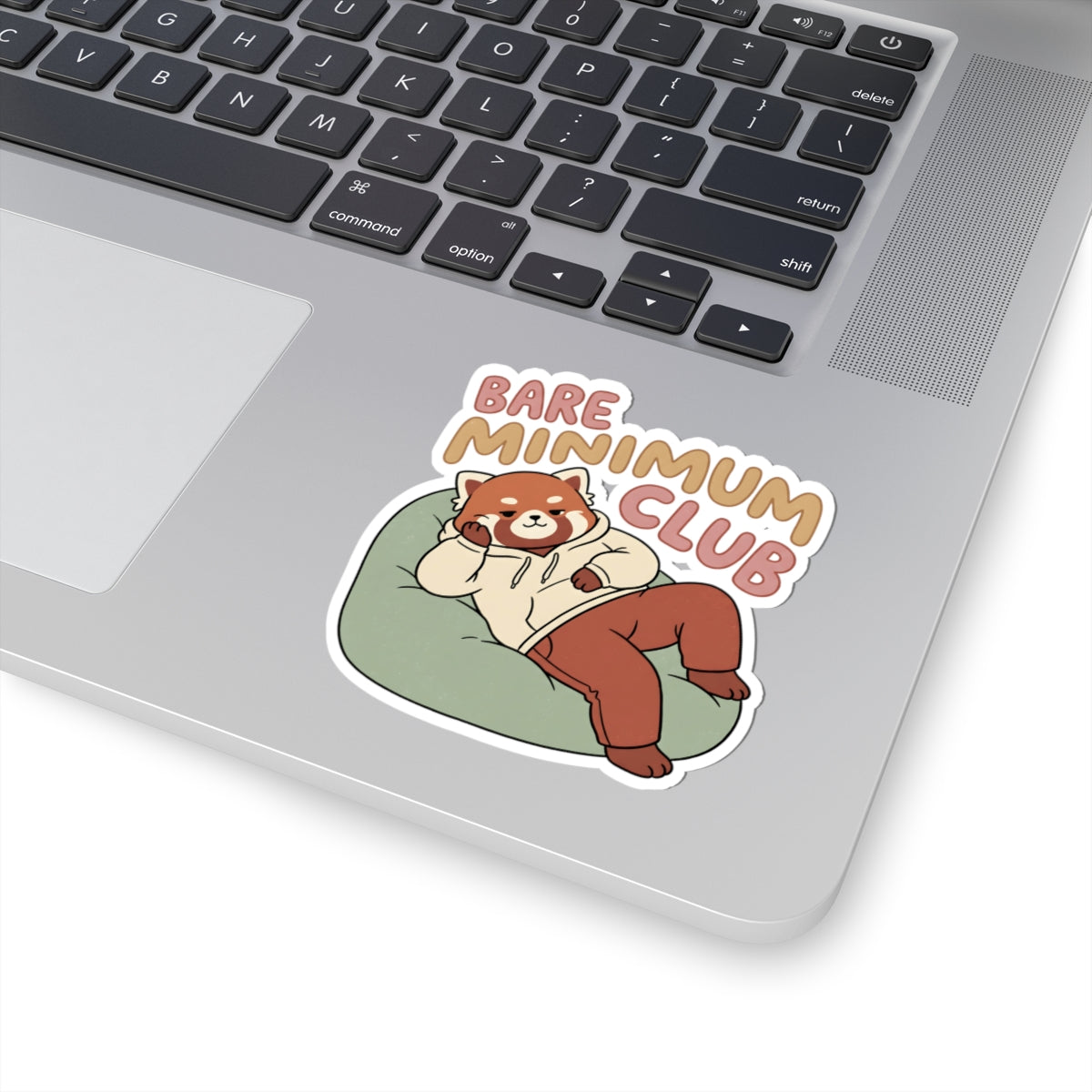 Bare Minimum Club Red Panda Sticker - Funny Sleepy Animal Vinyl Decal 3" 4" 6" Inch