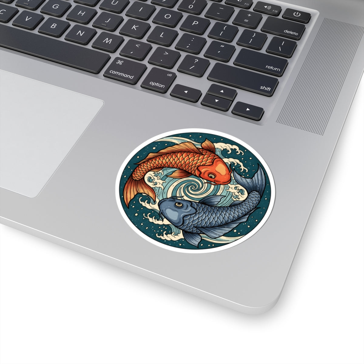 Japanese Koi Fish Yin Yang Sticker - Zen Spiritual Art Round Vinyl Decal 3" 4" 6" Inch