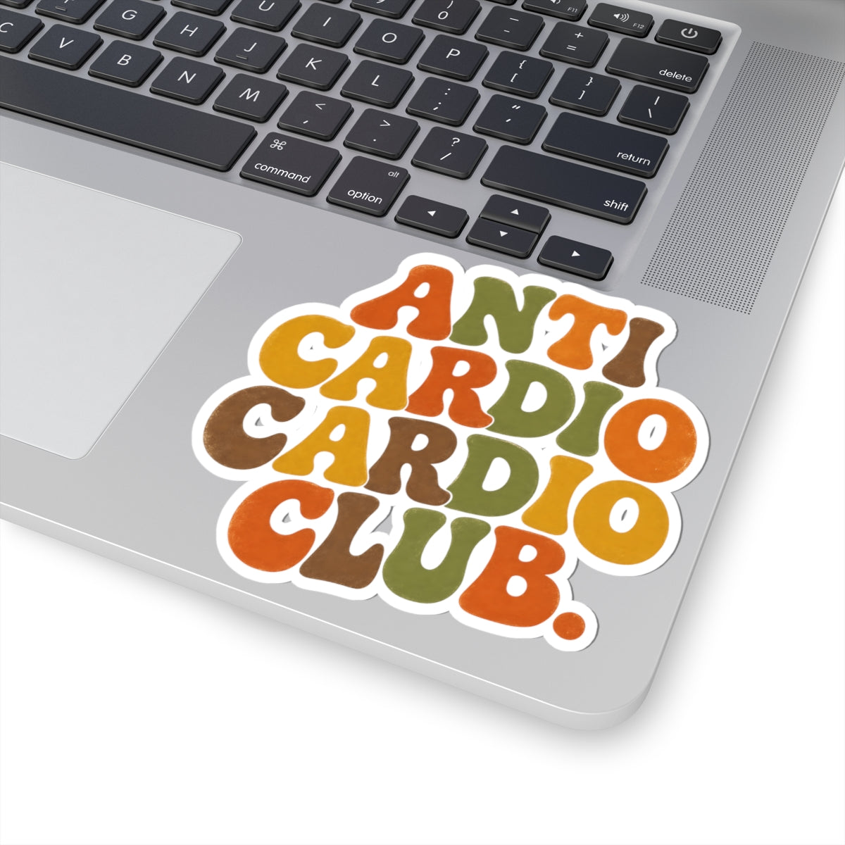 Anti Cardio Cardio Club Sticker - Groovy Funny Gym Workout Vinyl Decal 3" 4" 6" Inch