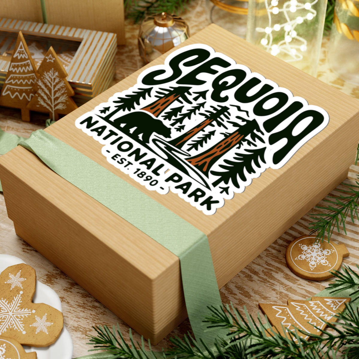 Sequoia National Park Vintage Bear Sticker - Retro Outdoor Nature Hiking Vinyl Decal 3" 4" 6" Inch