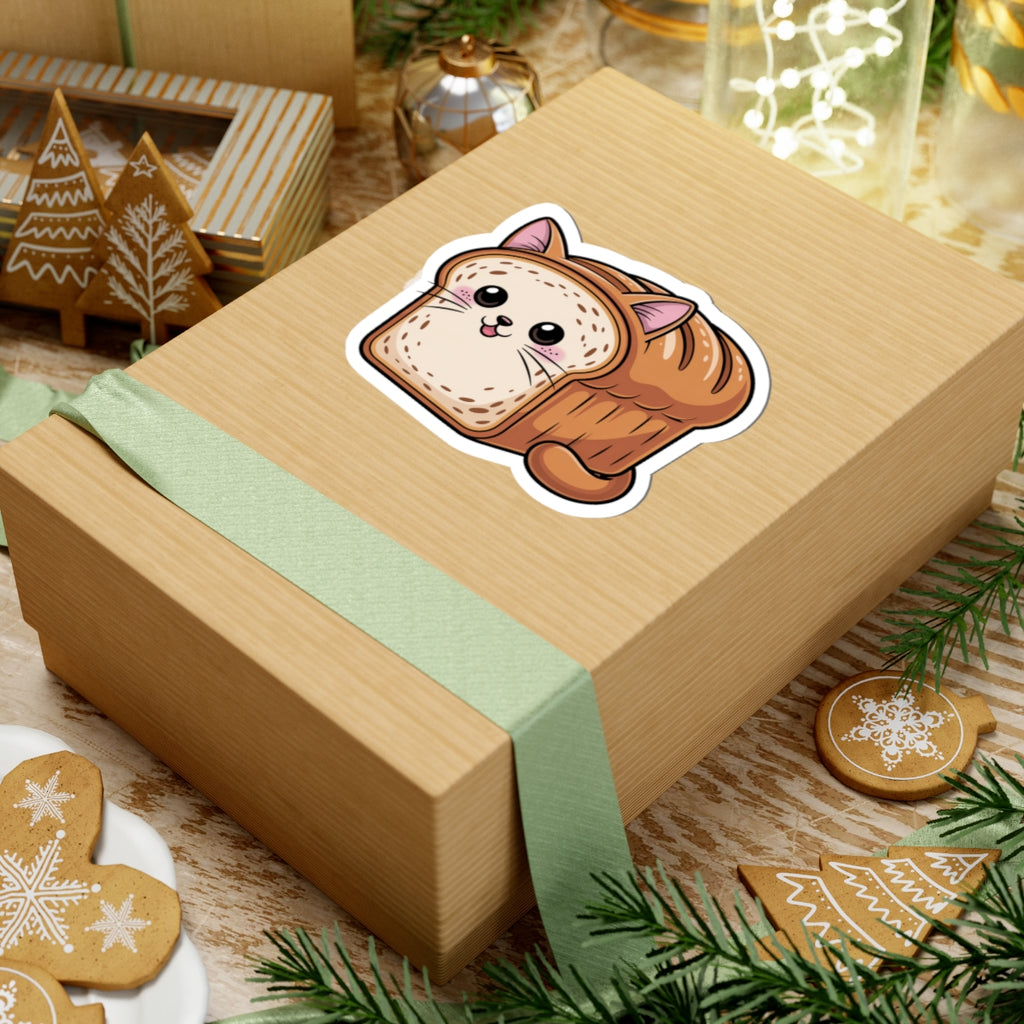 Kawaii Cat Bread Loaf Sticker Cute Cartoon Kitty Toast Anime Style