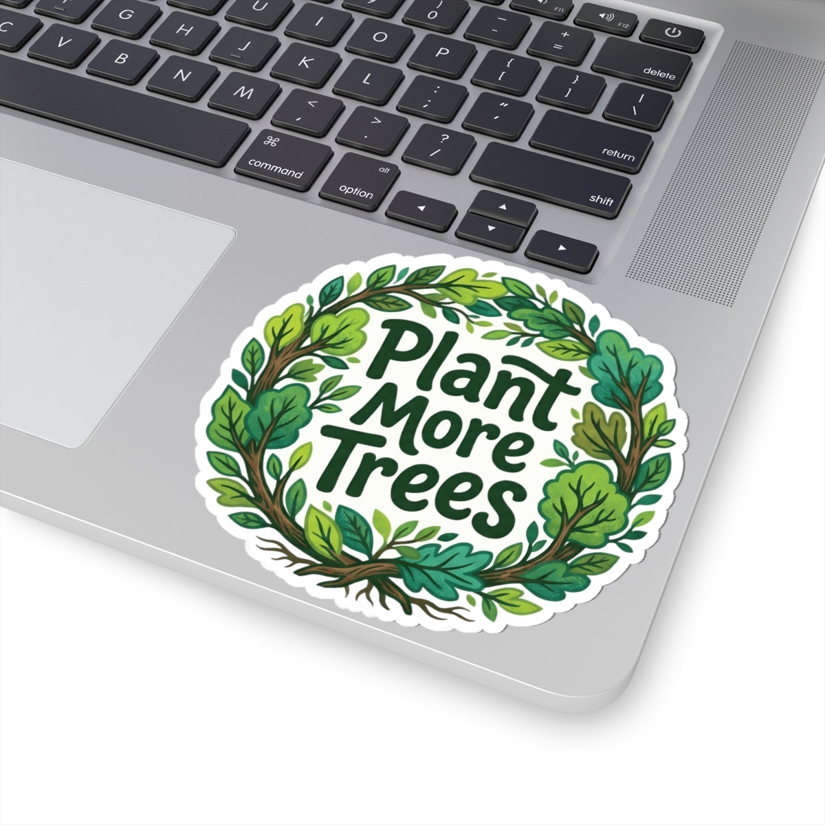 Plant More Trees Sticker Green Leaf Wreath Vinyl Decal Nature Environmental Eco Awareness Forest Art 3" 4" 6" Inch