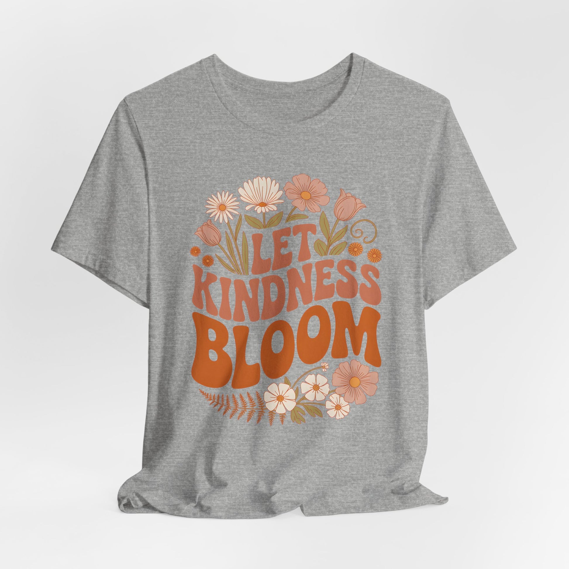 Let Kindness Bloom T-Shirt - Retro Floral Boho Tee