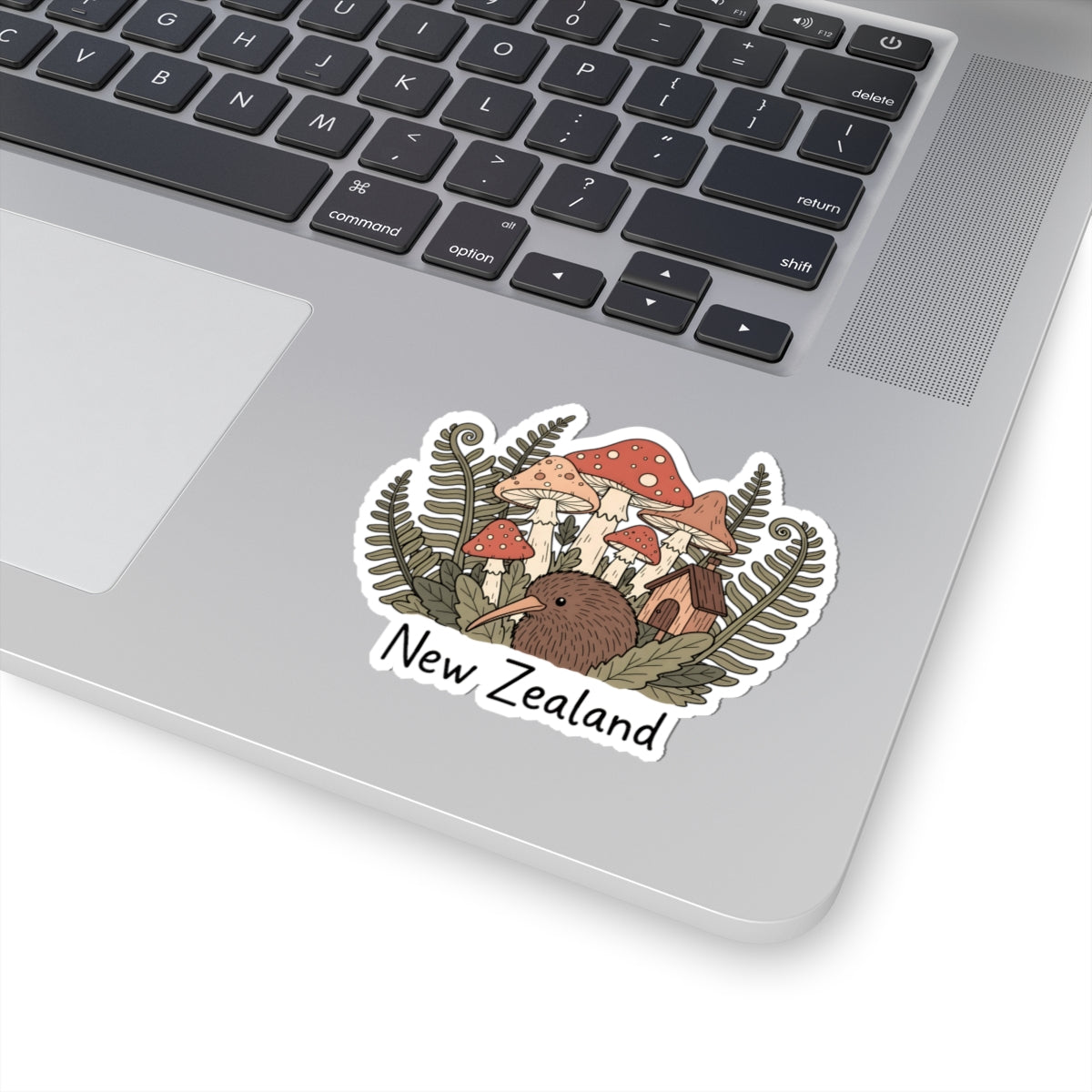 New Zealand Kiwi Bird Sticker - Cute NZ Nature Mushroom Fern Forest Vinyl Decal 3" 4" 6" Inch