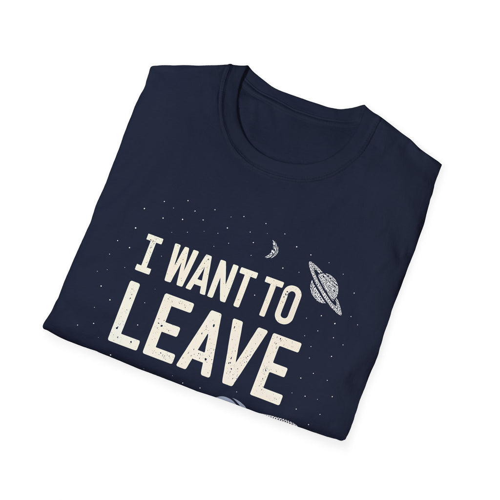 I Want To Leave UFO Alien T-Shirt | Extraterrestrial Retro Graphic Tee