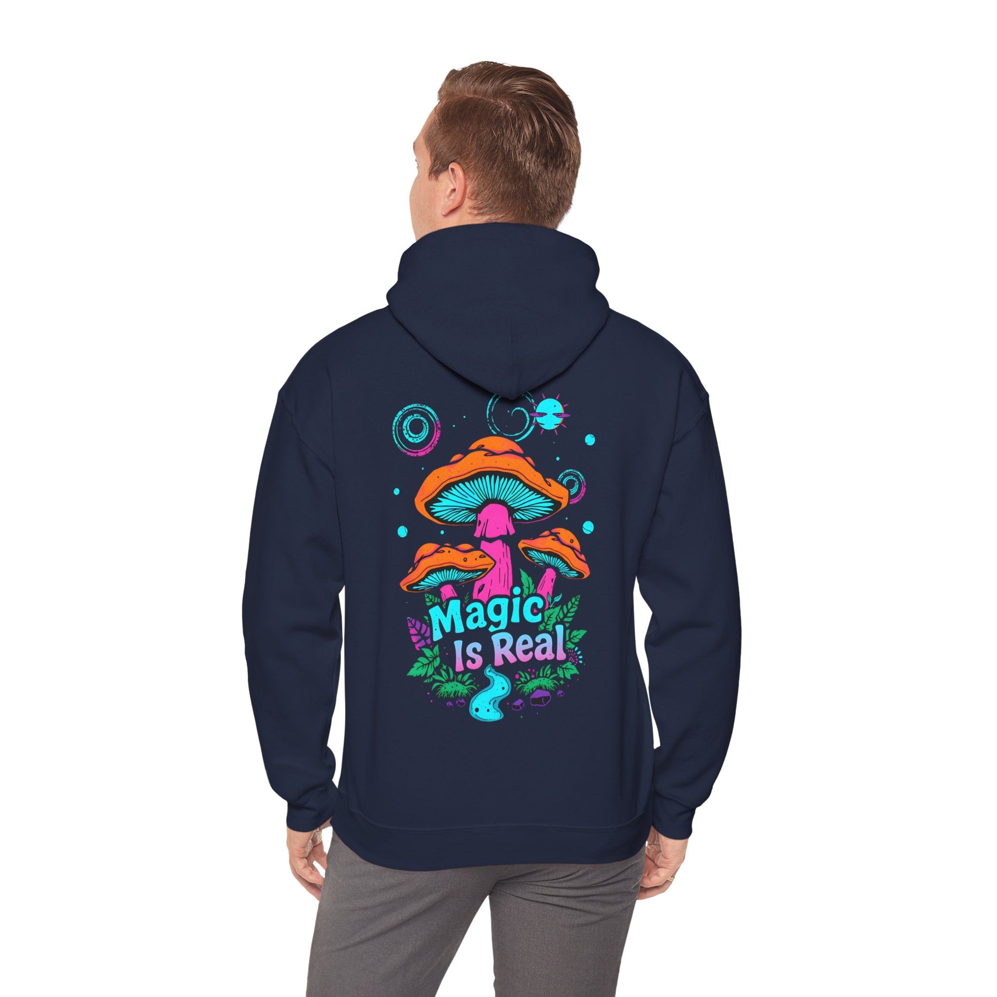 Mushroom Magical Forest Hoodie - Trippy Gildan 18500 Pullover
