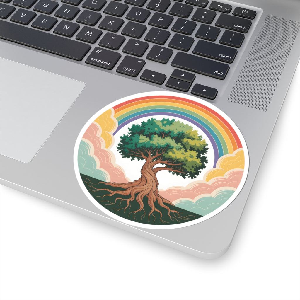 Tree of Life Rainbow Sticker - Boho Nature Aesthetic Vinyl Decal 3" 4" 6" Inch