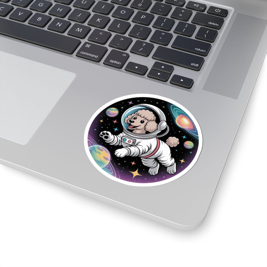 Cute Poodle Astronaut Space Dog Animal Sticker - Cosmic Space Pup Vinyl Decal