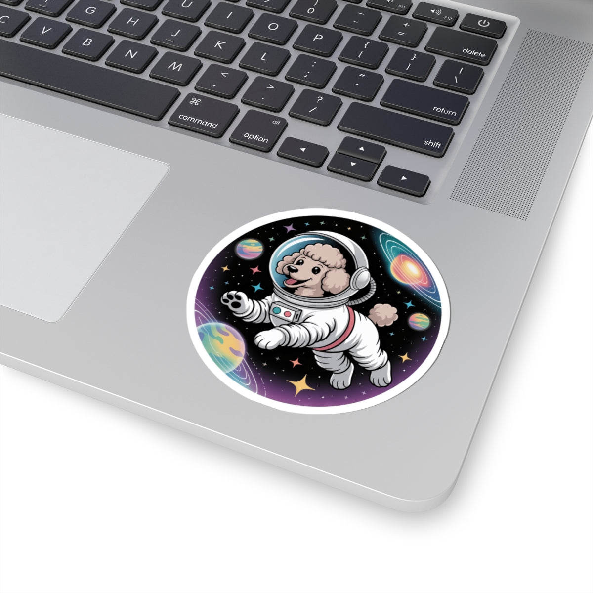 Cute Poodle Astronaut Space Dog Animal Sticker - Cosmic Space Pup Vinyl Decal