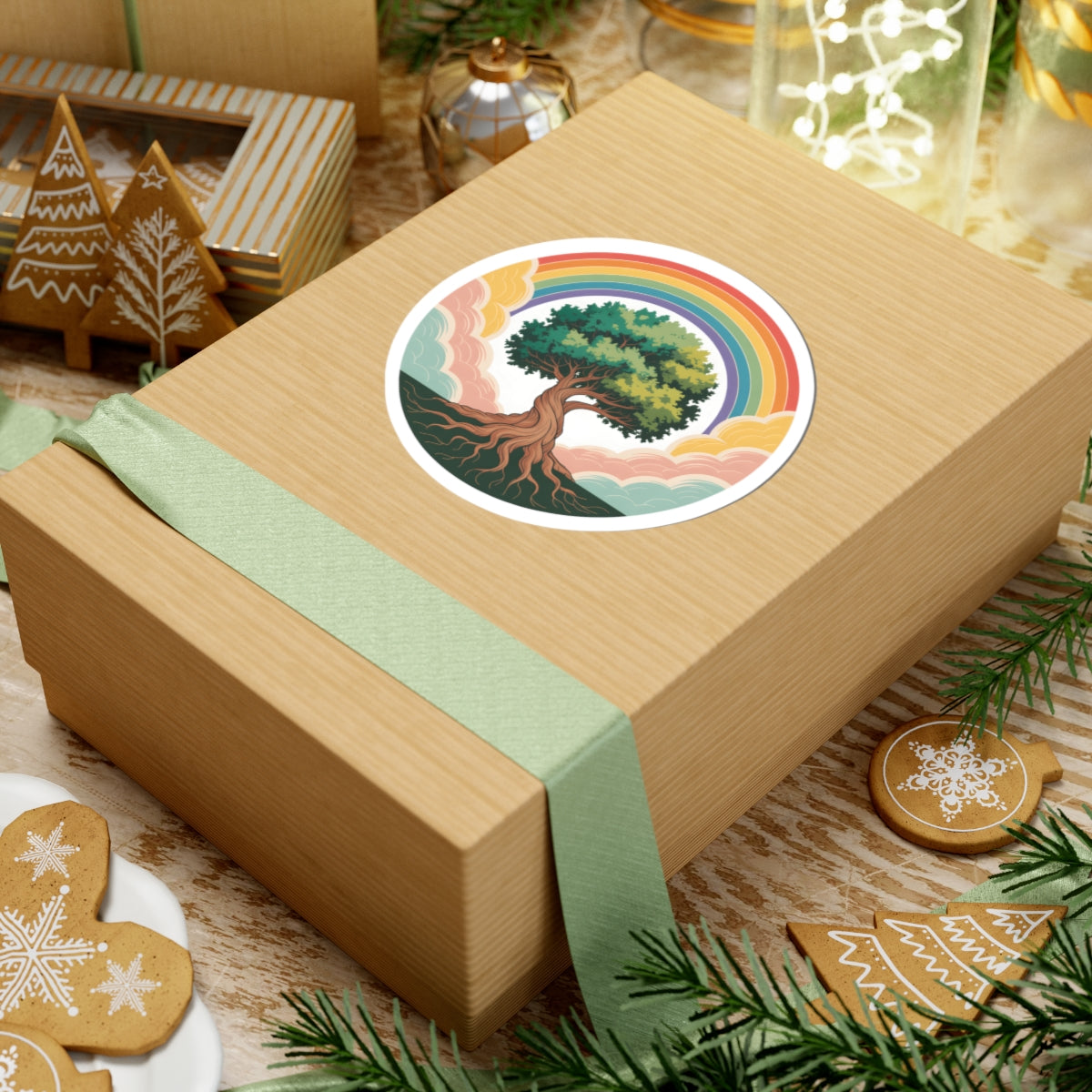 Tree of Life Rainbow Sticker - Boho Nature Aesthetic Vinyl Decal 3" 4" 6" Inch