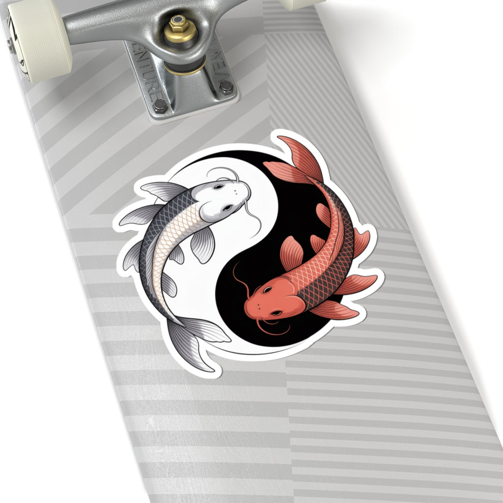 Koi Fish Yin Yang Feng Shui Zen Sticker - Japanese Inspired Balance And Harmony Decal