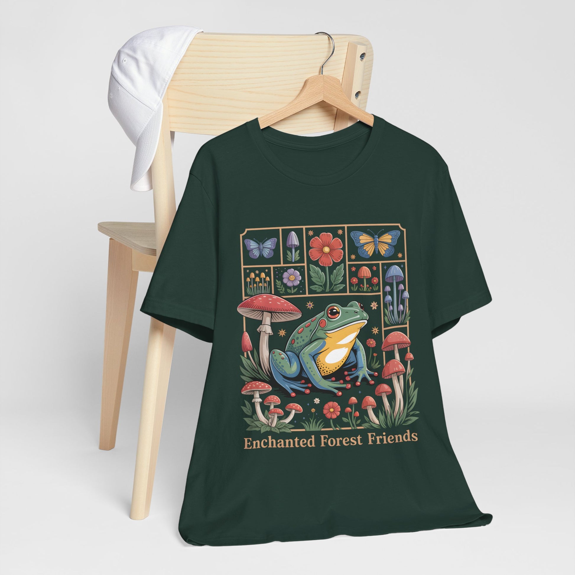 Cottagecore Frog T-Shirt - Enchanted Forest Nature Aesthetic Bella Canvas 3001