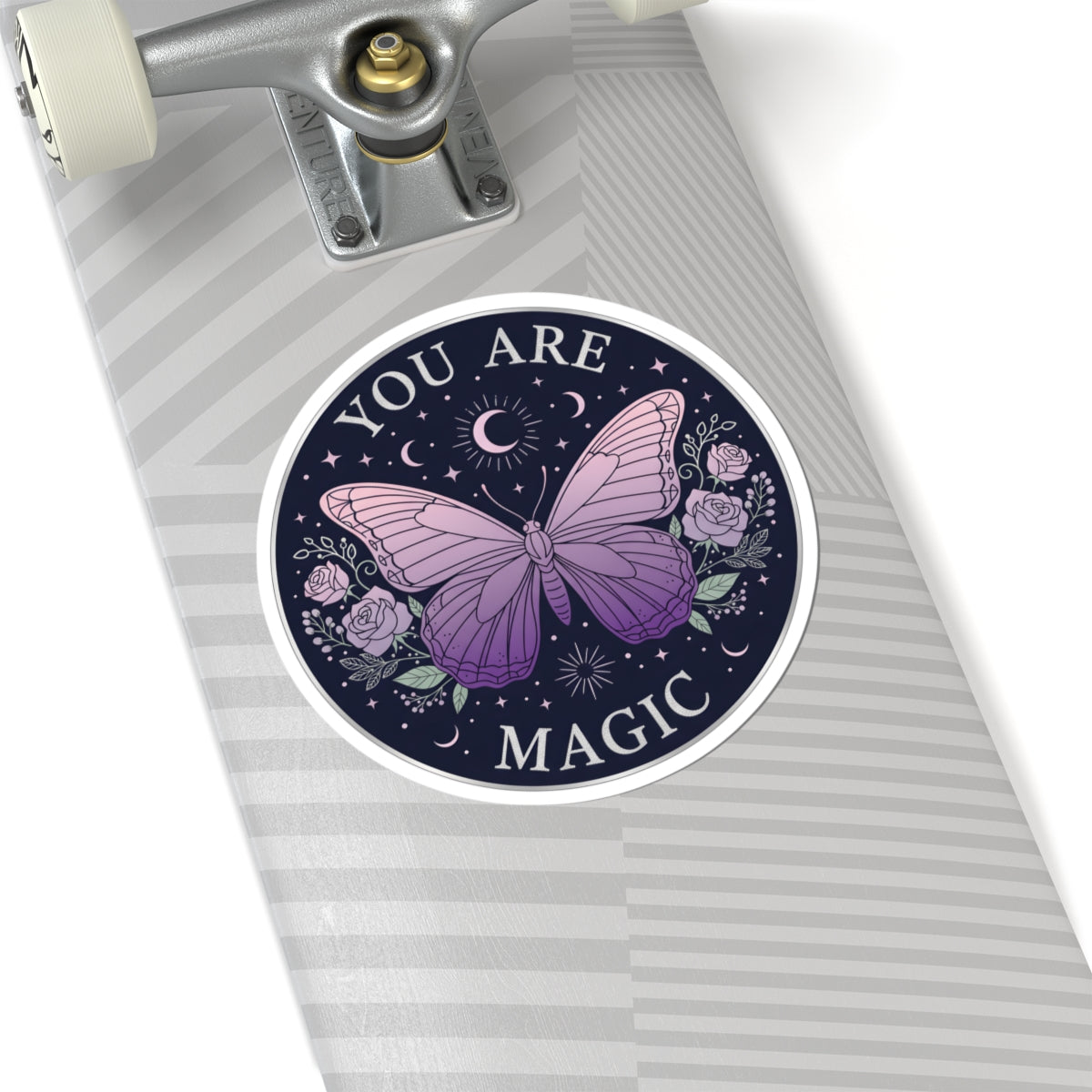 You Are Magic Butterfly Sticker, Celestial Moon Rose Decal, Mystical Aesthetic Sticker for Laptop, Water Bottle 3" 4" 6" Inch