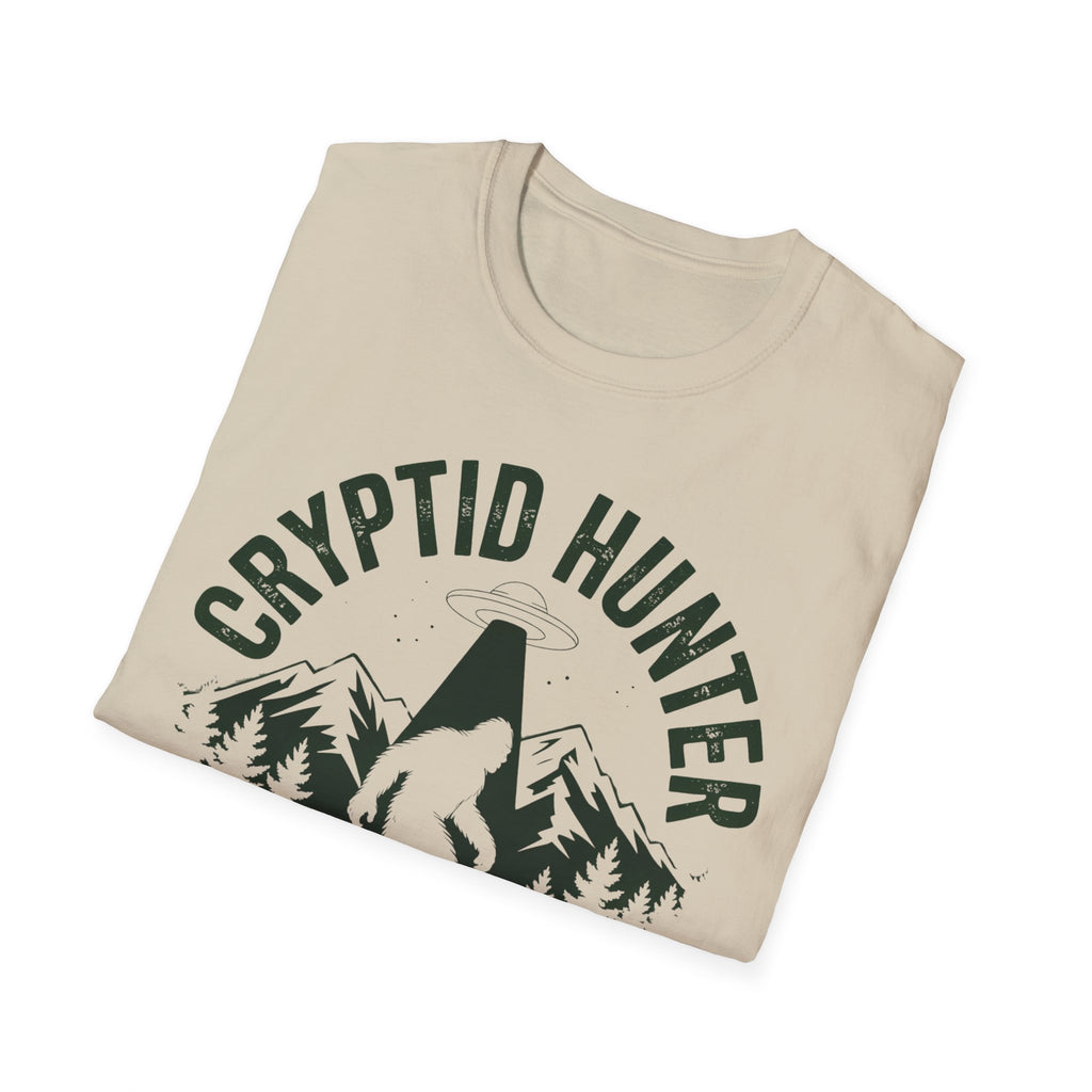 Cryptid Hunter Squad Bigfoot UFO T-Shirt, Sasquatch Alien Abduction Graphic Tee