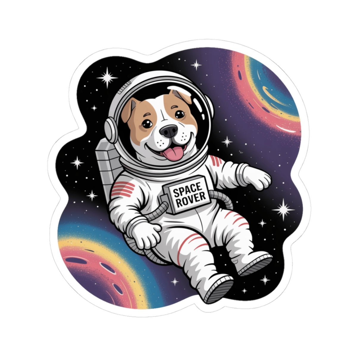 Pitbull Astronaut Space Pup Sticker - APBT Cosmic Vinyl Decal
