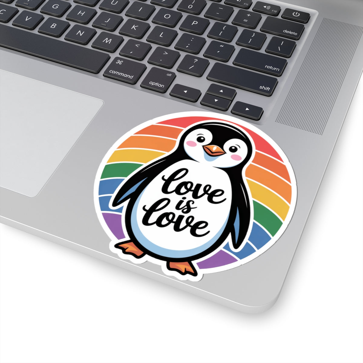 LGBTQ+ Pride Penguin Rainbow Love Is Love Sticker – Cute Colorful Penguin