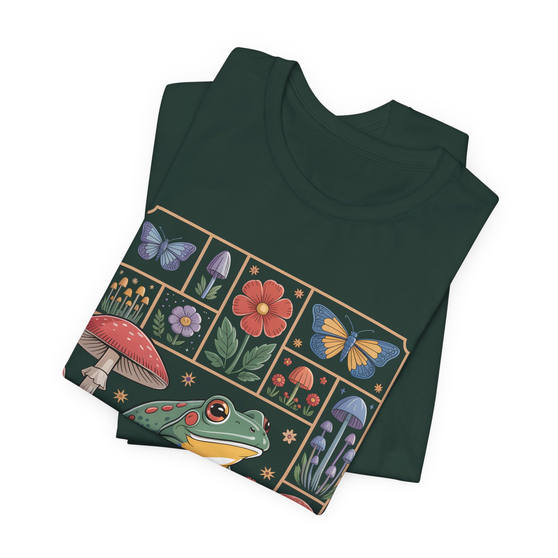 Cottagecore Frog T-Shirt - Enchanted Forest Nature Aesthetic Bella Canvas 3001