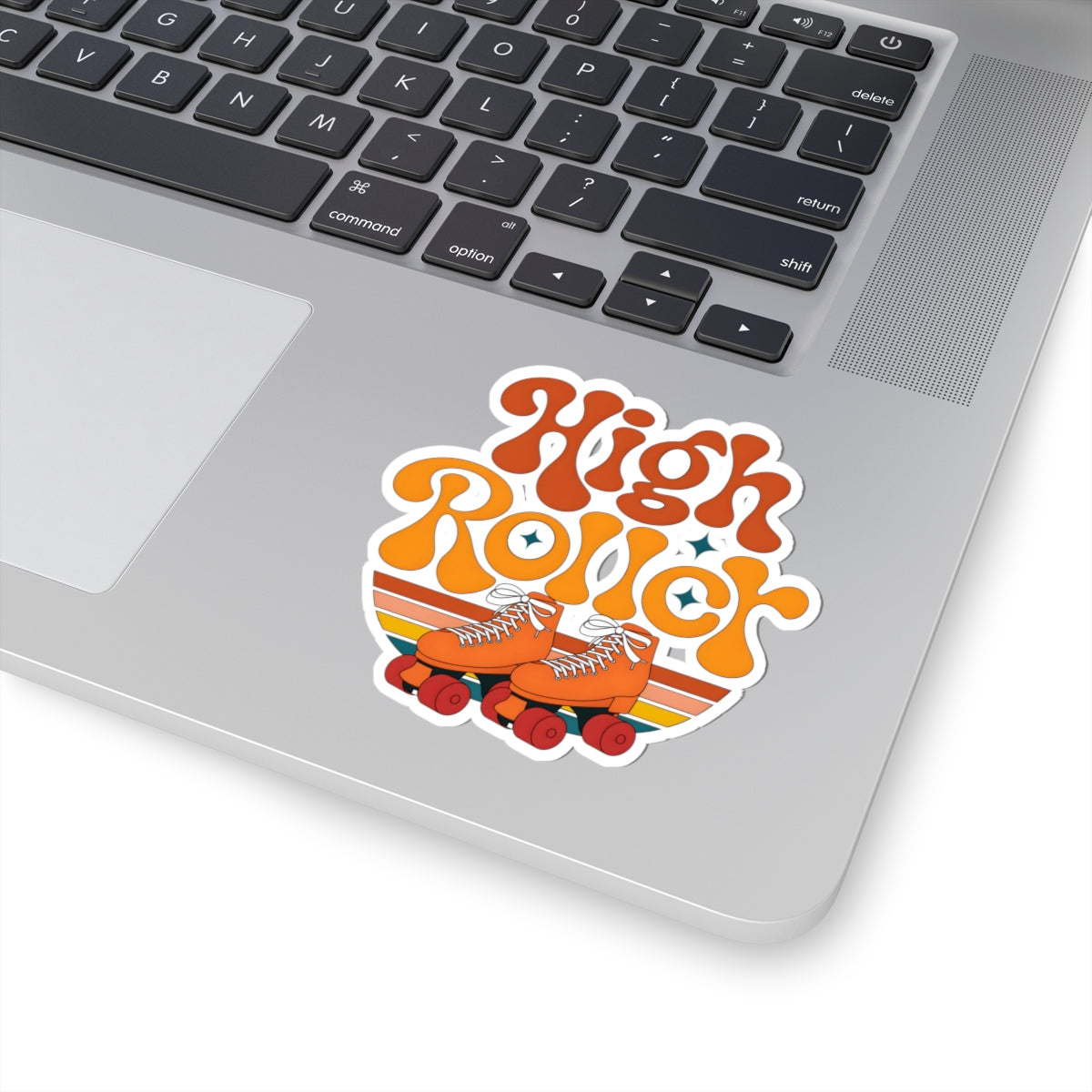 Retro High Roller Skate Sticker - Pink Heart Roller Derby 80s 90s Vinyl Decal 3" 4" 6" Inch