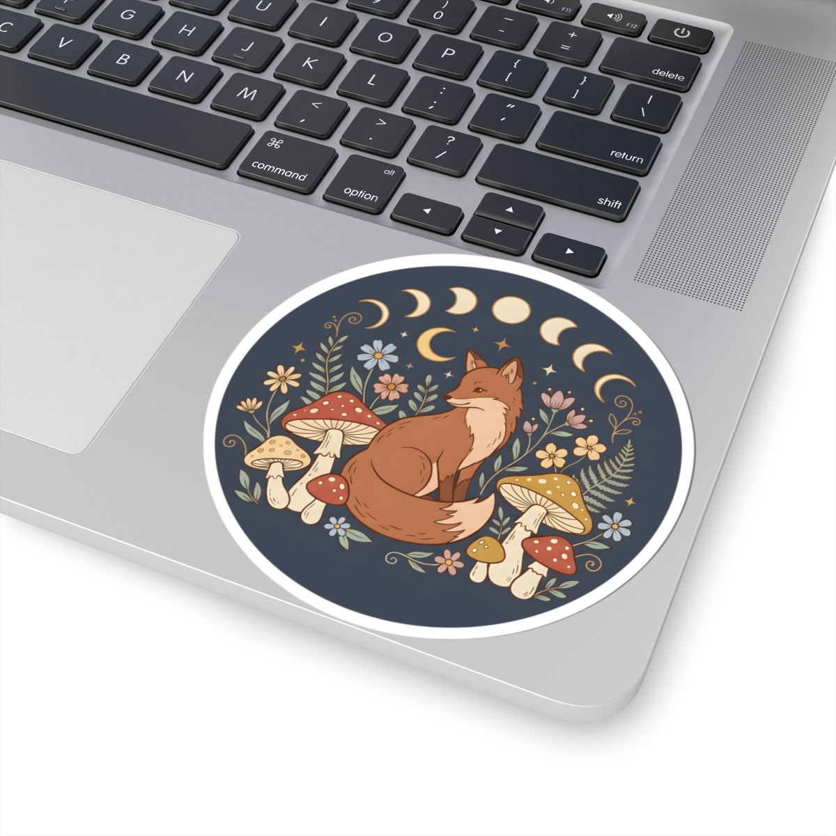 Boho Celestial Fox Moon Phase Stickers - Cottagecore Woodland Mushroom Vinyl Decal 3" 4" 6" Inch