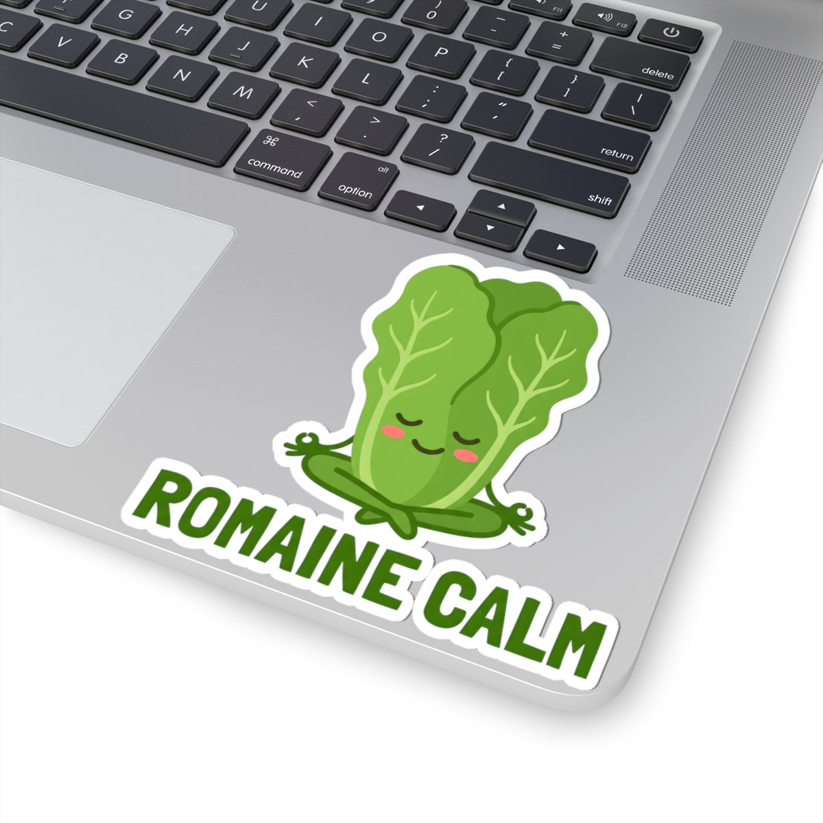 Funny Romaine Calm Lettuce Sticker - Meditating Yoga Pose Vegetable Vinyl Decal 3" 4" 6" Inch