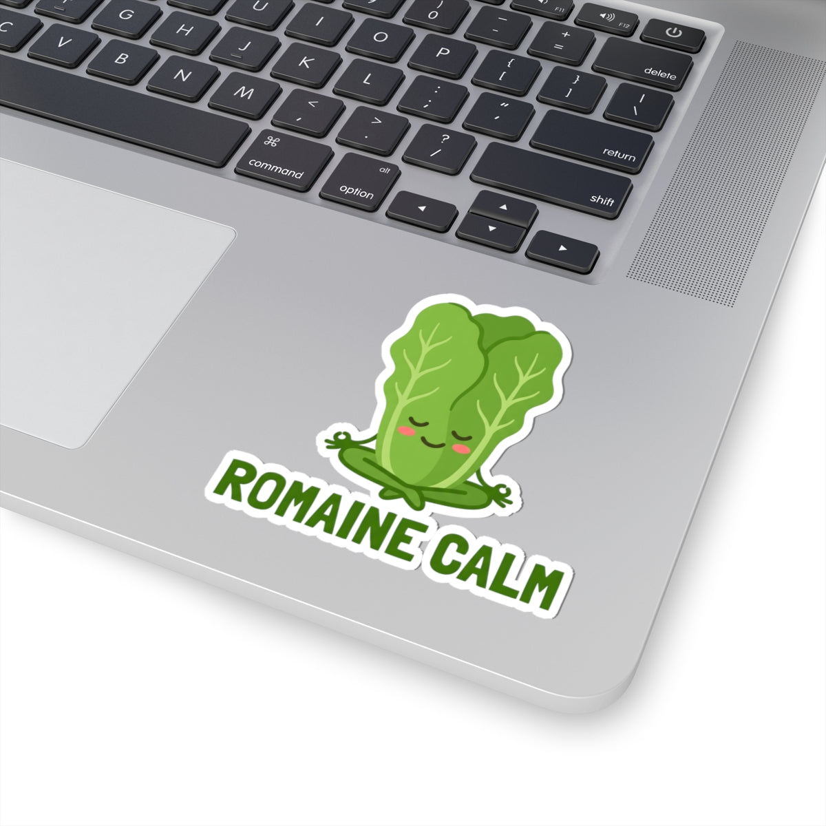 Funny Romaine Calm Lettuce Sticker - Meditating Yoga Pose Vegetable Vinyl Decal 3" 4" 6" Inch