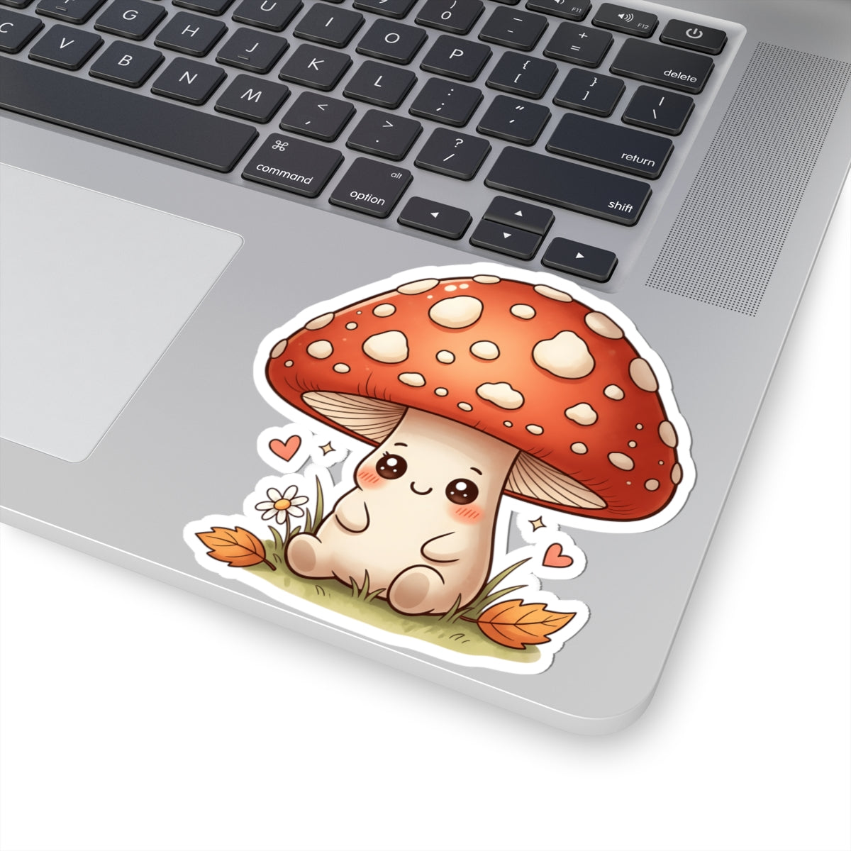 Cute Kawaii Mushroom Sticker - Red Toadstool Cottagecore Nature Art Vinyl Decal 3" 4" 6" Inch