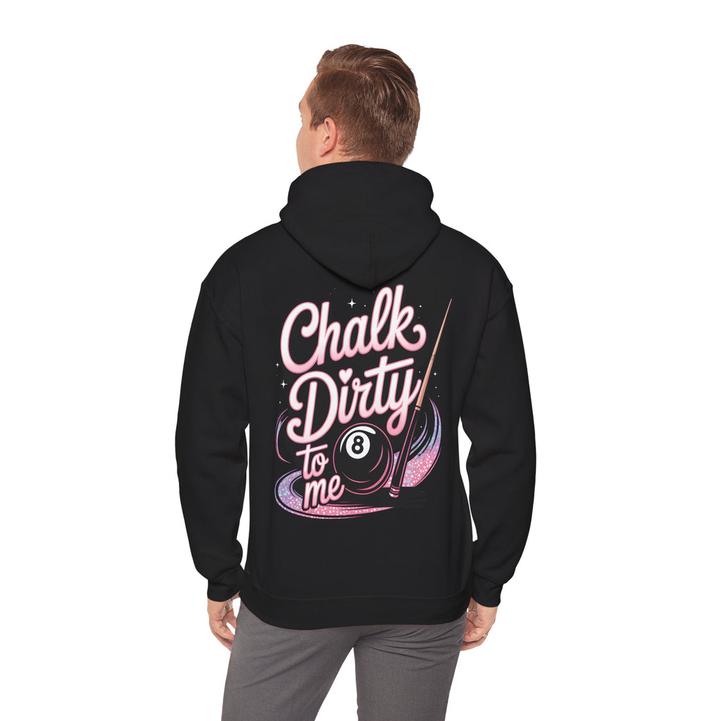 Chalk Dirty To Me Pink Pool Billiards Hoodie - Gildan 18500 Pullover