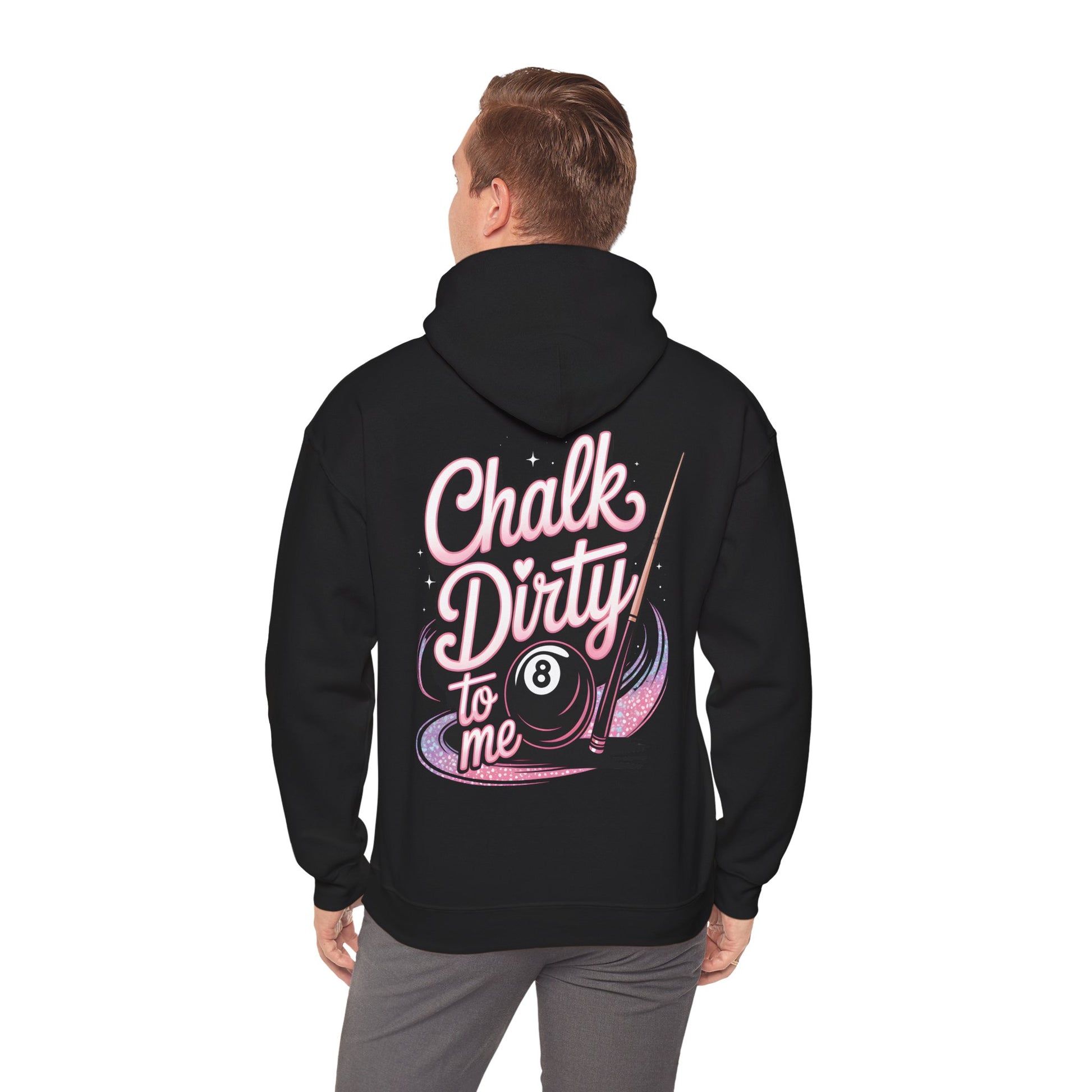 Chalk Dirty To Me Pink Pool Billiards Hoodie - Gildan 18500 Pullover