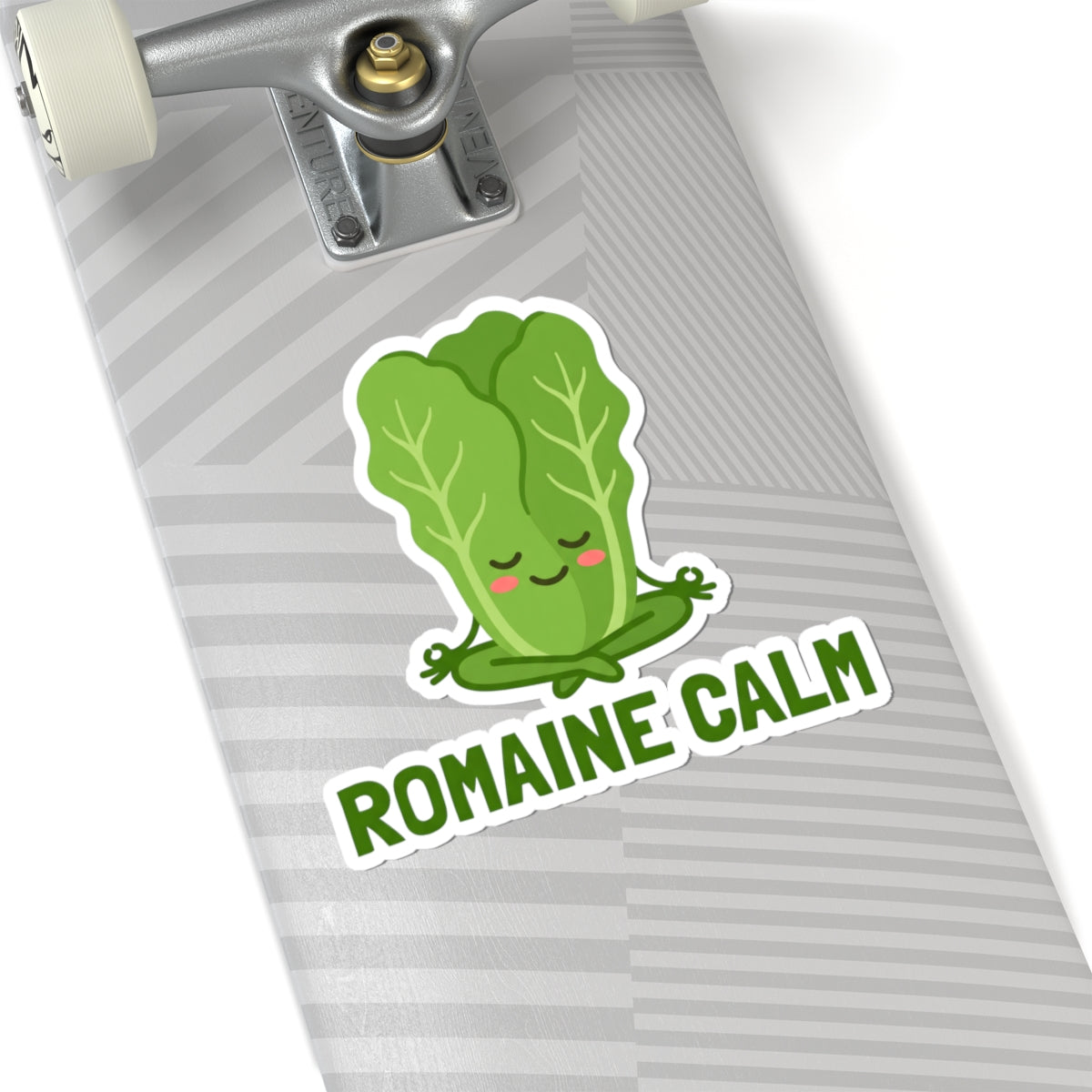 Funny Romaine Calm Lettuce Sticker - Meditating Yoga Pose Vegetable Vinyl Decal 3" 4" 6" Inch