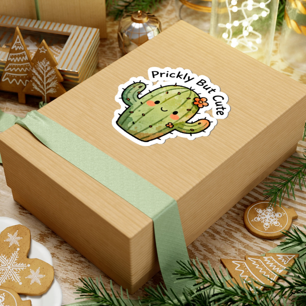 Prickly But Cute Cactus Sticker - Funny Kawaii Succulent Vinyl Decal 3" 4" 6" Inch