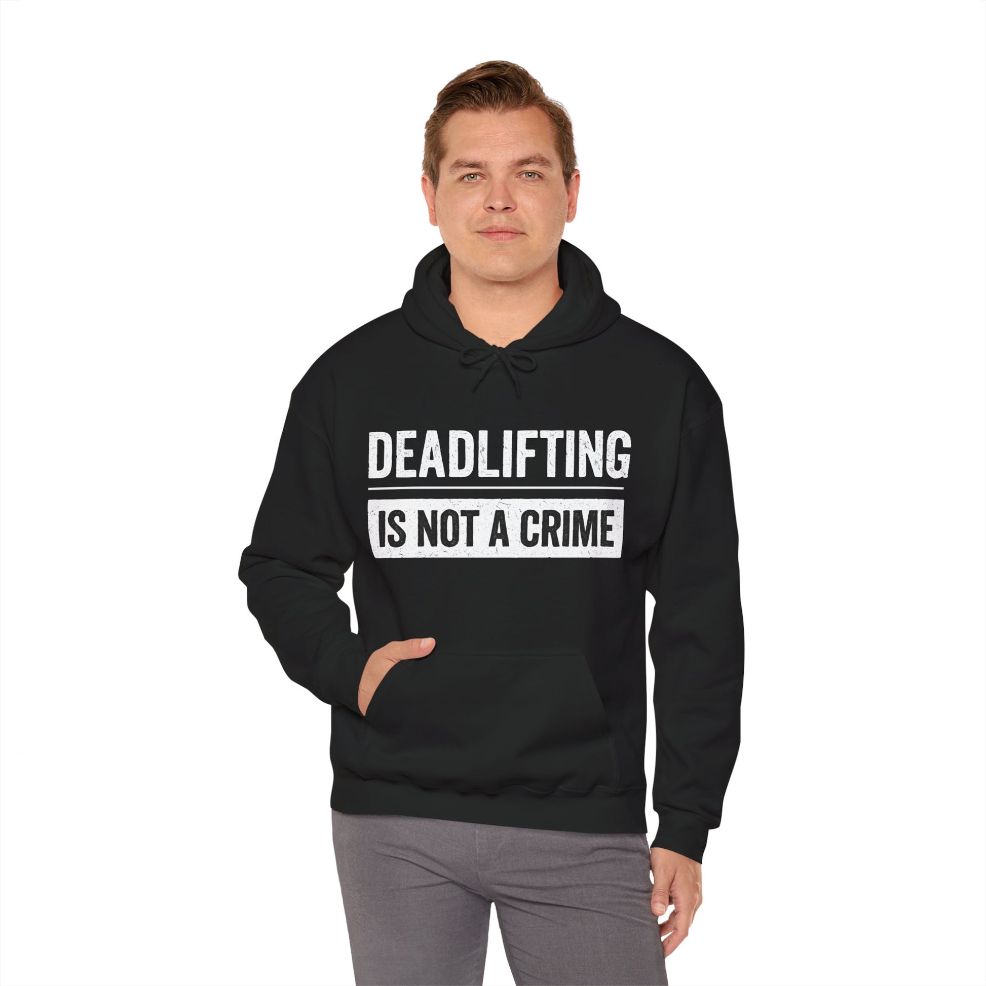 Deadlifting Is Not a Crime Hoodie - Gym Fitness Powerlifting Sweatshirt