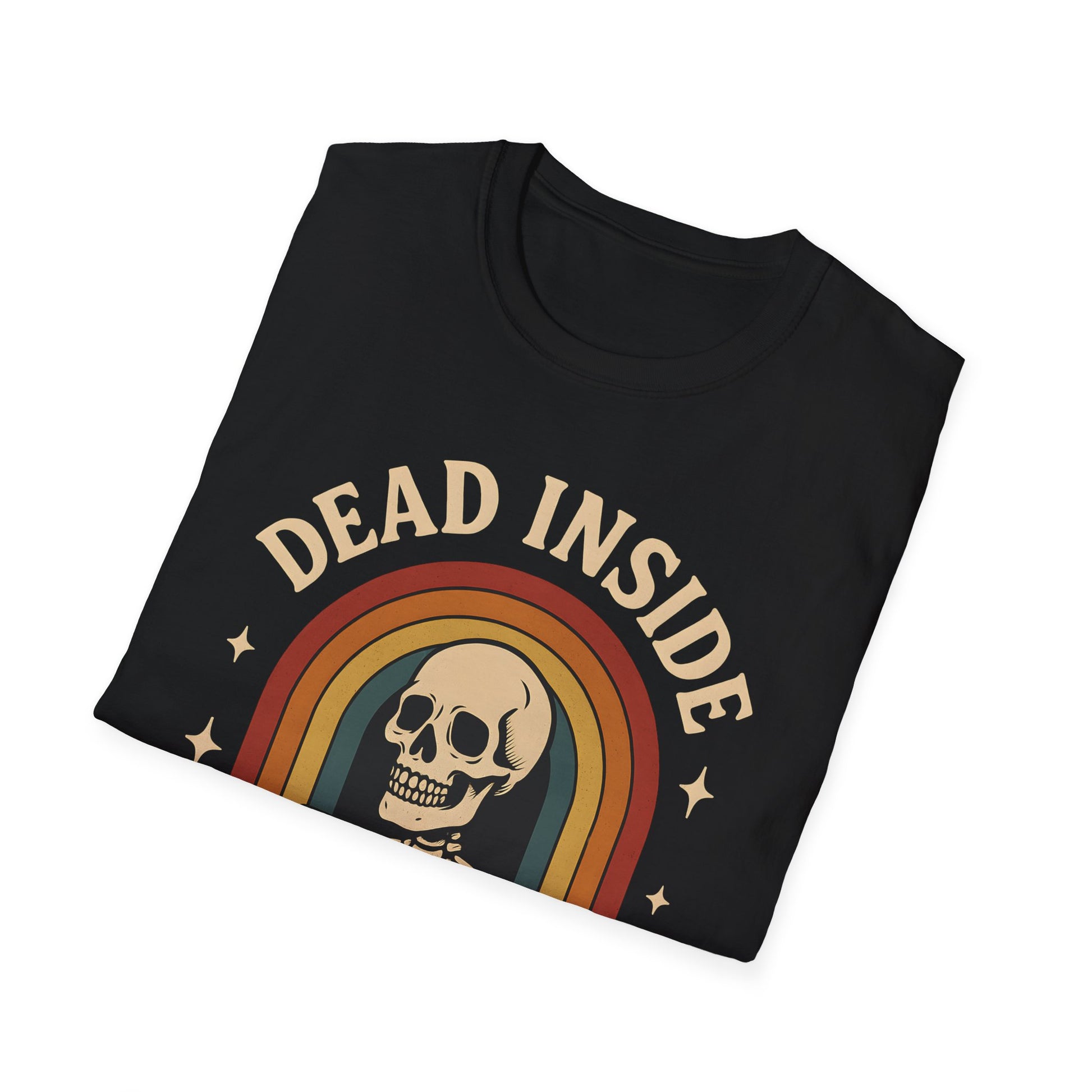 Dead Inside Skeleton T-Shirt - Funny Sarcastic Gym Tee Vintage Retro Workout