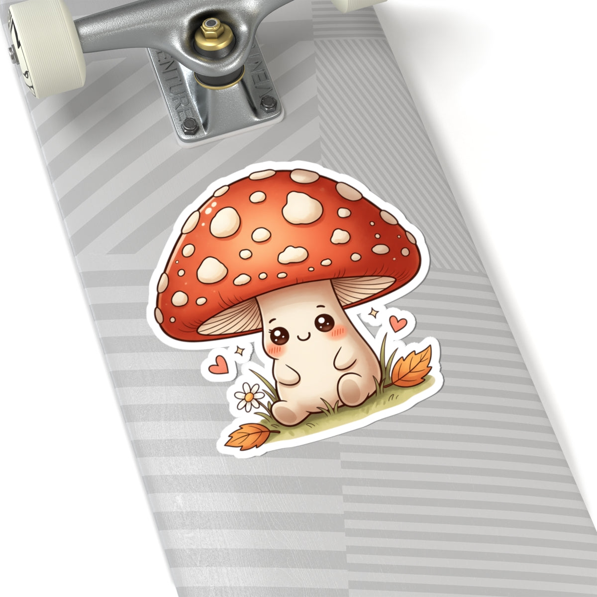 Cute Kawaii Mushroom Sticker - Red Toadstool Cottagecore Nature Art Vinyl Decal 3" 4" 6" Inch