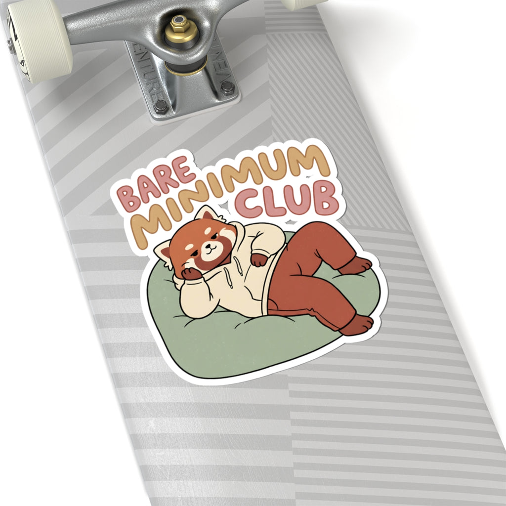 Bare Minimum Club Red Panda Sticker - Funny Sleepy Animal Vinyl Decal 3" 4" 6" Inch