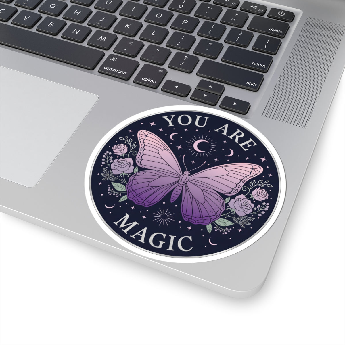 You Are Magic Butterfly Sticker, Celestial Moon Rose Decal, Mystical Aesthetic Sticker for Laptop, Water Bottle 3" 4" 6" Inch