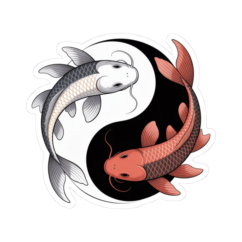Koi Fish Yin Yang Feng Shui Zen Sticker - Japanese Inspired Balance And Harmony Decal