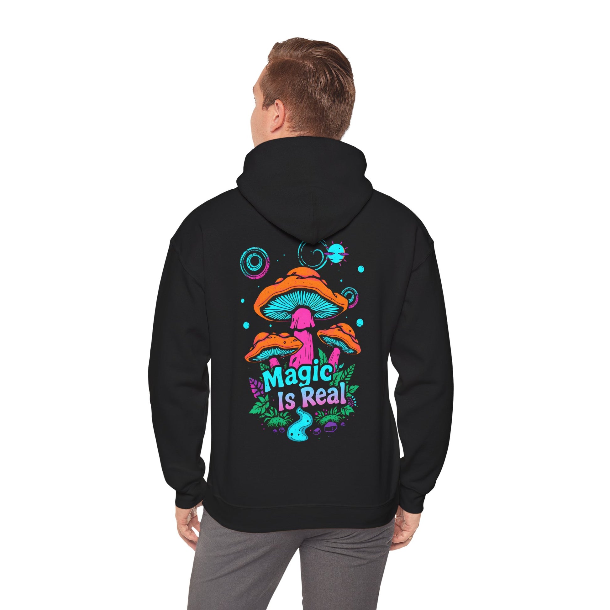 Mushroom Magical Forest Hoodie - Trippy Gildan 18500 Pullover