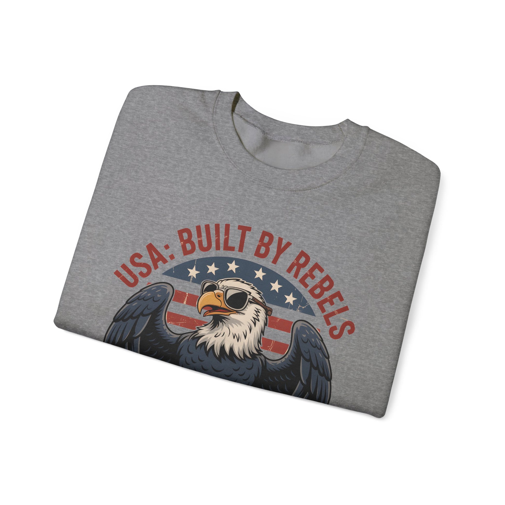 Patriotic 4th of July Sweatshirt USA Eagle Pullover Liberty 1776 Gildan 18000